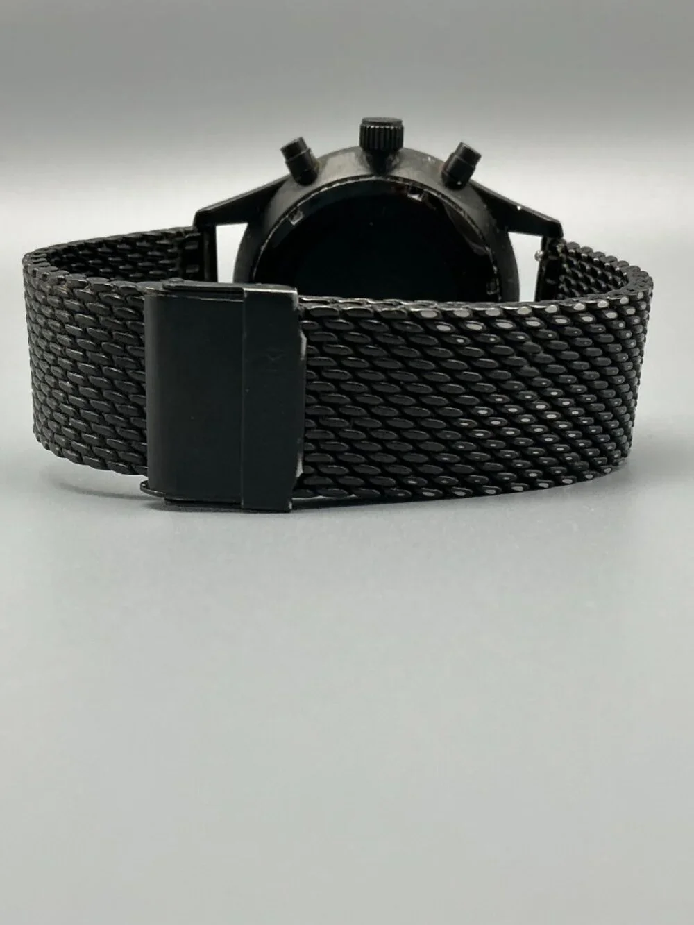 MVMT Voyager Black Rose Watch Men 42mm Dual Time Zone Mesh Band New Battery